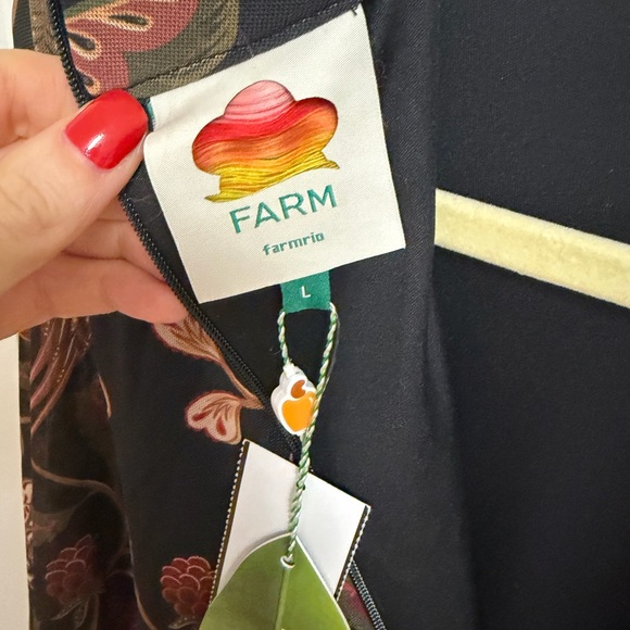 Farm Rio Black Berry Garden Tulle Midi Dress Size Large - Picture 7 of 9